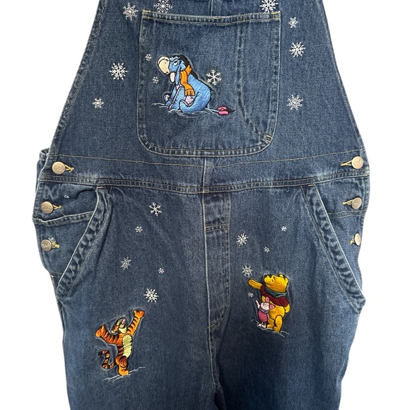 Disney Blue Denim Overalls with Winnie the Pooh Characters - Picture 2 of 5